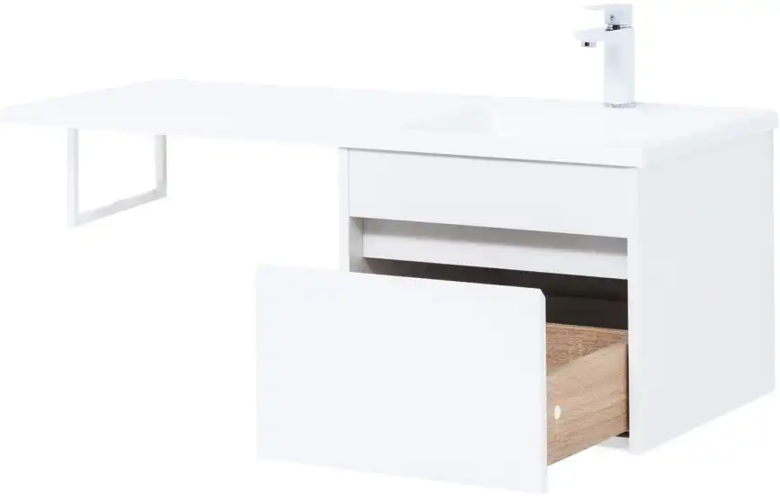 Тумба под раковину Aquanet Токио 110/48 белый (подвесная, 1 ящик) 236915 фото 6