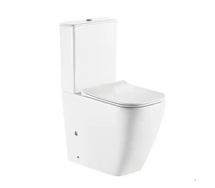 Унитаз-компакт Ceramalux 1288A, безободковый, с бачком и сидением микролифт Белый фото 2