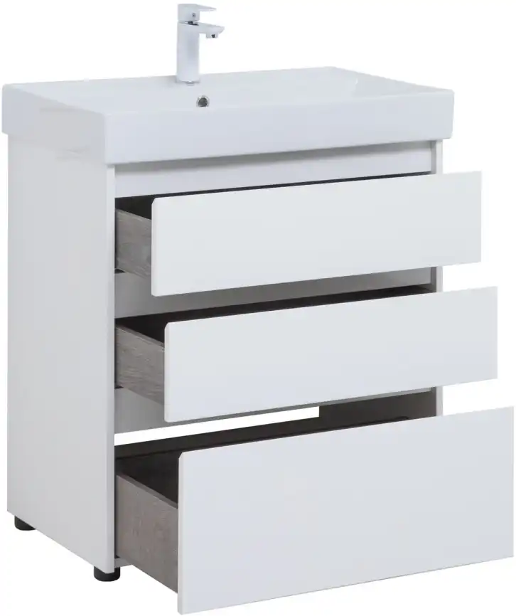 Тумба под раковину Aquanet Nova Lite 75 белый глянец (3 ящика) 302472 фото 6