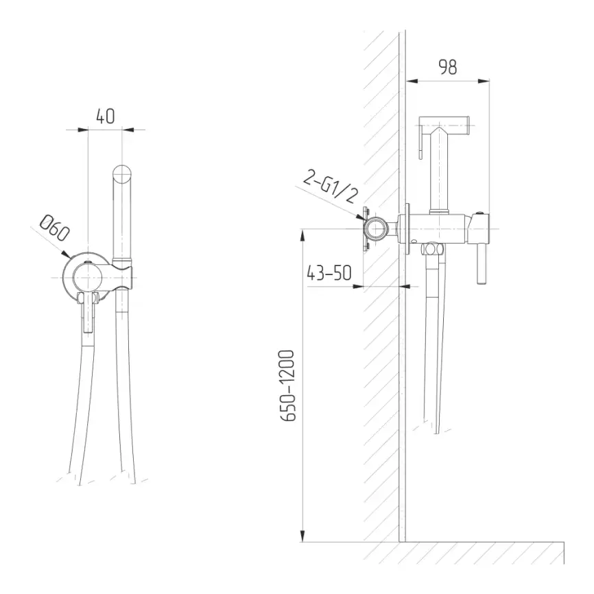 Гигиенический душ со смесителем AVS Slimmer брашированное розовое золото, 811-131-PG фото 2