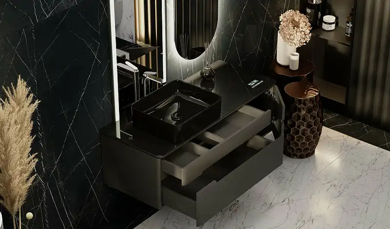 Тумба под раковину Jorno SHINE 120 Shi.01.120-M/P/A Серый антрацит фото 9