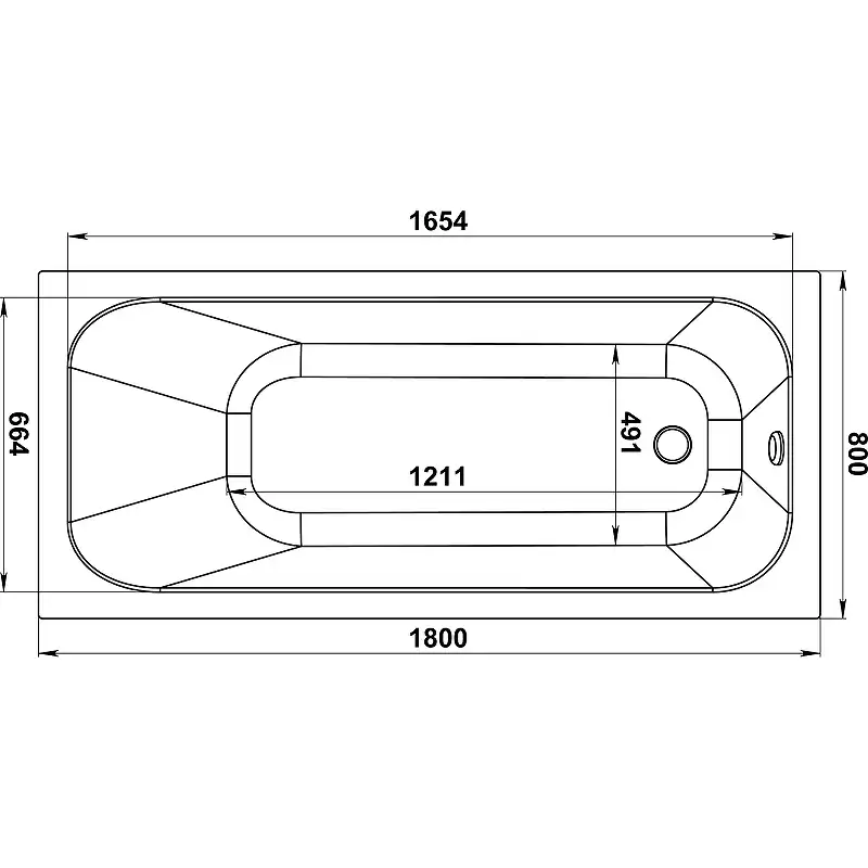 Акриловая ванна Jacob Delafon Trocadero 180x80 E6D355RU-00 фото 5