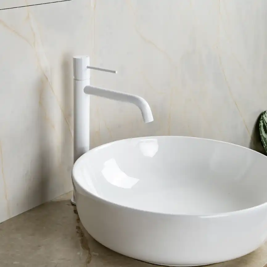 Смесители для раковины AVS Slimmer 811-101-MW высокий, белый матовый фото 10