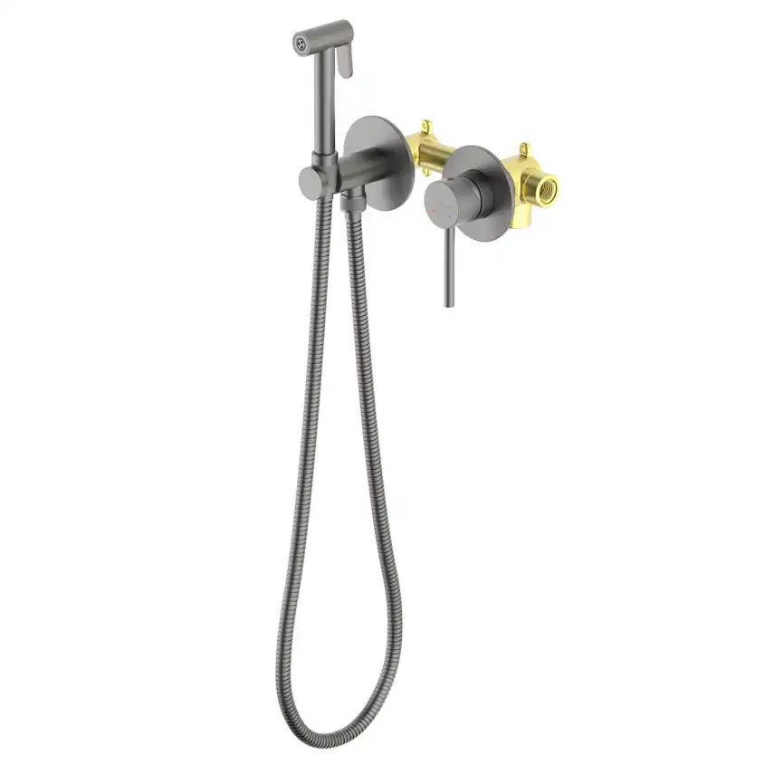 Смеситель с гигиеническим душем Aquatek Европа AQ1319BGM, Оружейная сталь фото 1