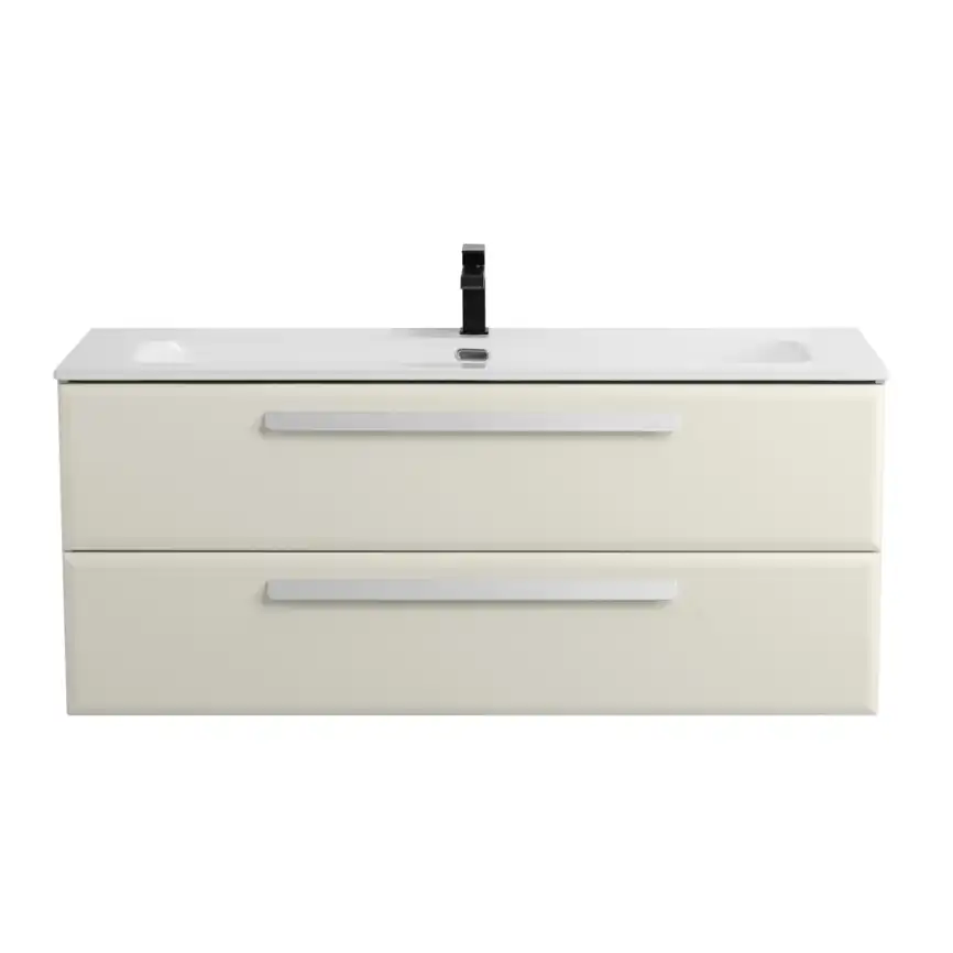 Тумба под раковину Cezares ECO-CER-N 120 см, ECO-CER-N-1200-2C-SO-AS-P (без ручек), Альпака брашированная фото 1