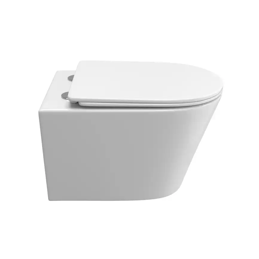 Подвесной унитаз BelBagno TRE-TOR BB5180CH-TOR/SC, безободковый, смыв торнадо с сиденьем микролифт, Белый фото 6