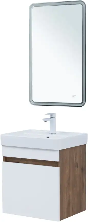 Тумба под раковину Aquanet Оптима 50 дуб рустикальный/белый сатин, 344790 фото 11