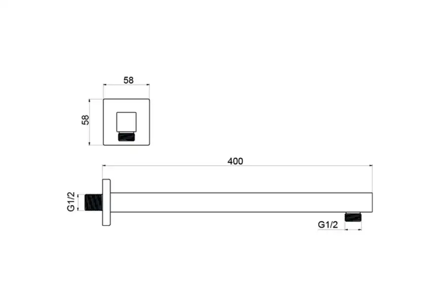 Держатель верхнего душа настенный Aquatek  AQ2177MB, Черный матовый фото 2