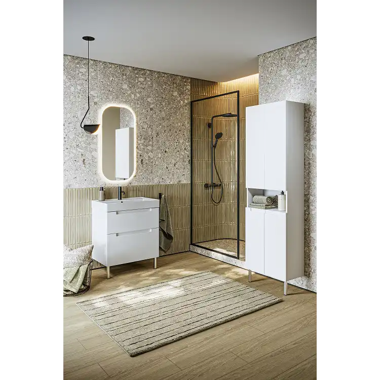 Тумба с раковиной напольная Aqwella Vancouver 70 VAN01072N, с двумя ящиками, цвет белый фото 3