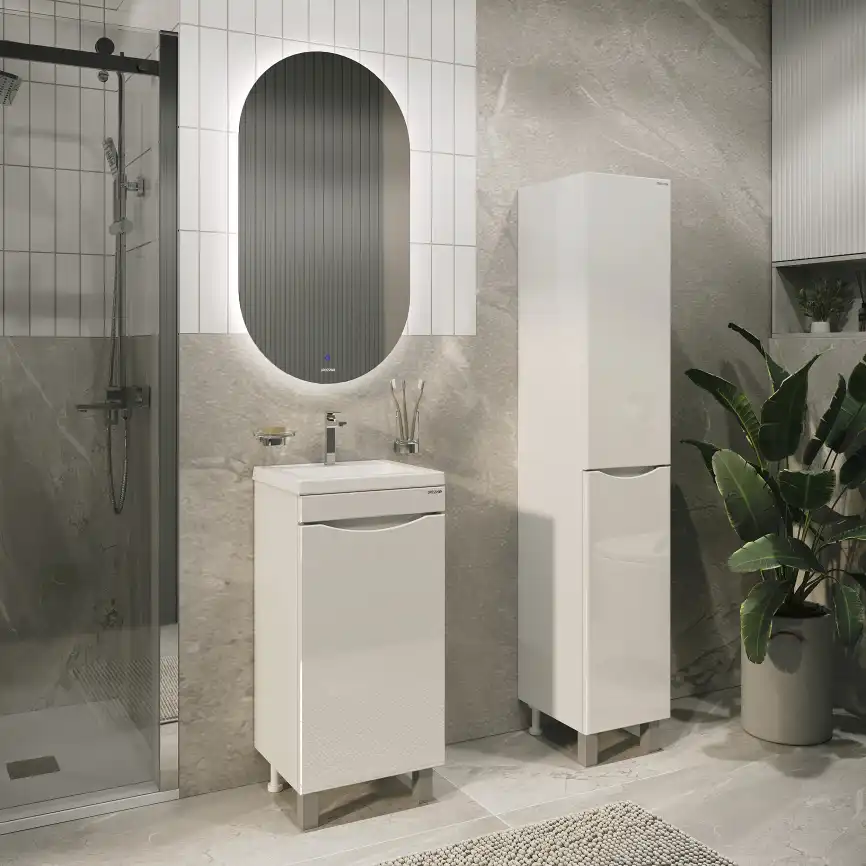 Тумба под раковину Grossman Виста 40 напольная, белая глянцевая (104062) фото 4