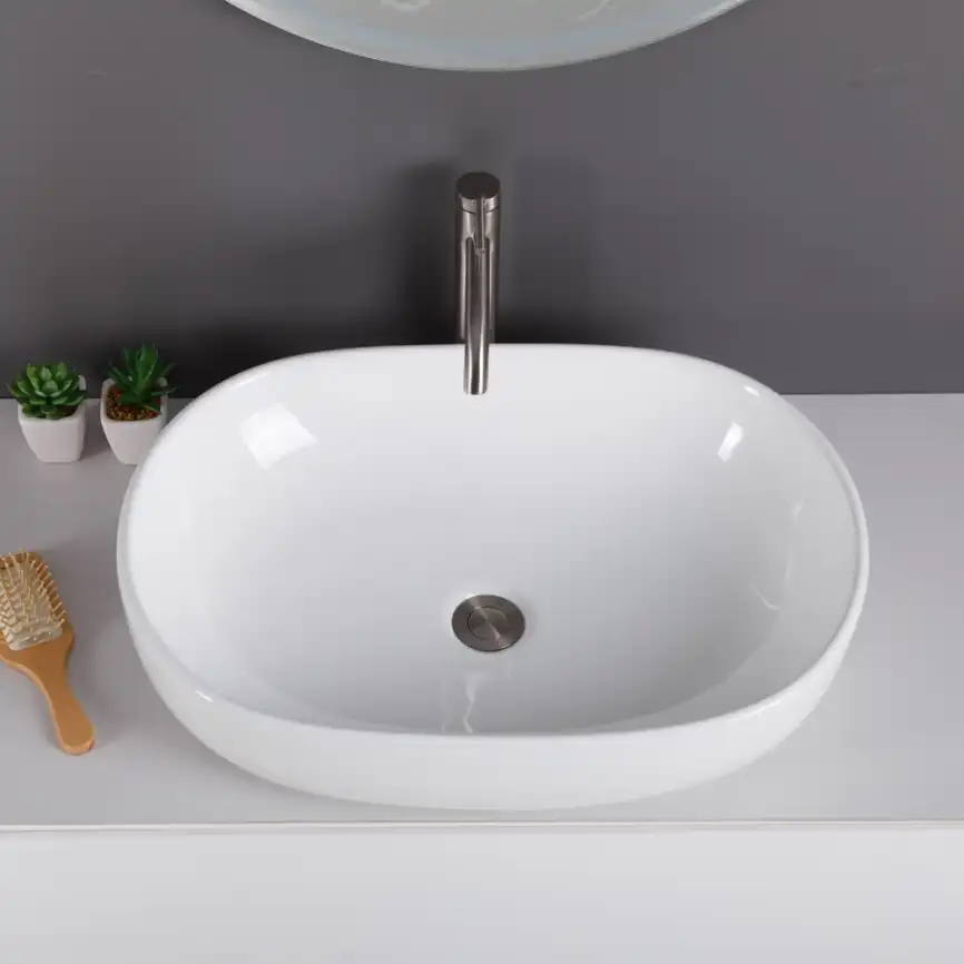 Раковина накладная BelBagno 595х415х140 BB1084, цвет Белый фото 4