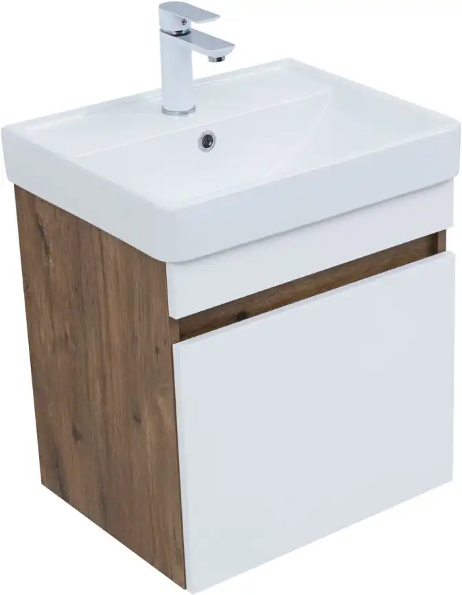 Тумба под раковину Aquanet Оптима 50 дуб рустикальный/белый сатин, 344790 фото 4