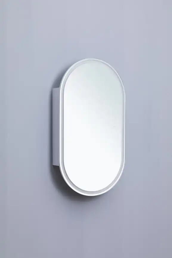 Зеркальный шкаф Aquanet Монте 50 белый, с LED подсветкой, 344787 фото 12