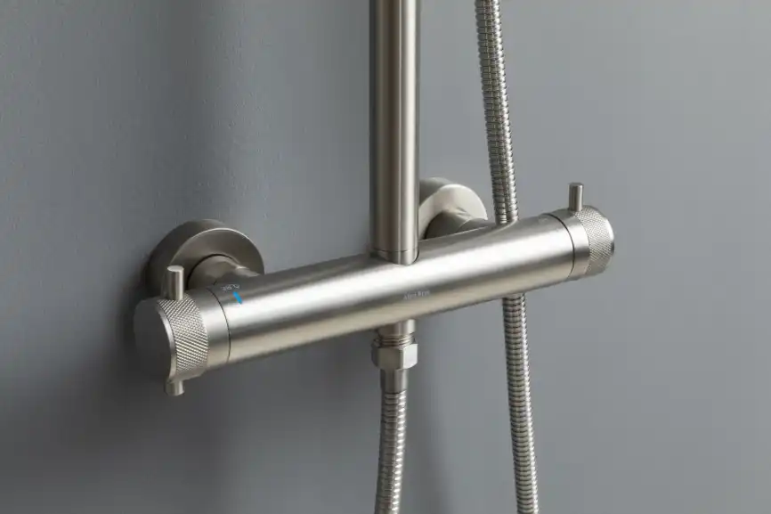 Душевая система Allen Brau Fantasy 5.11001-BN для душа без излива, термостатическая, с верхним душем, Никель браш фото 8