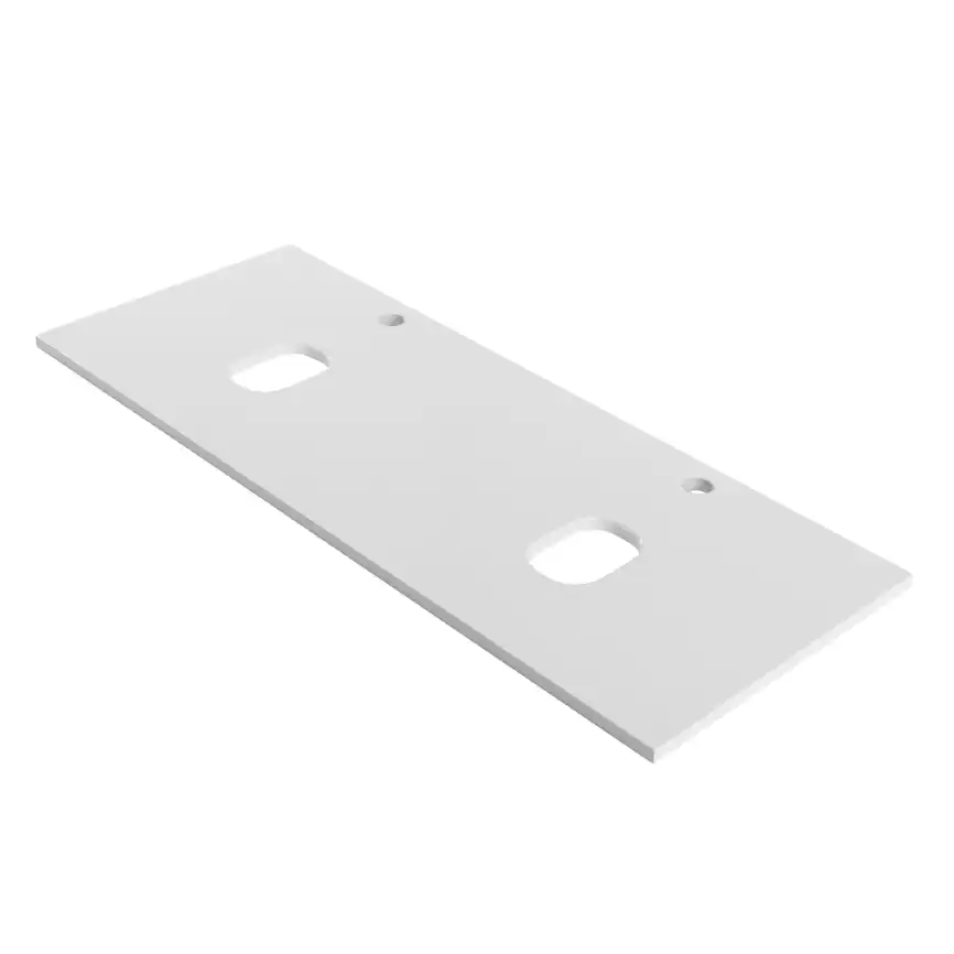 Столешница из МДФ с двумя отверстиями под раковину и с двумя отверстиями под смеситель BelBagno EK-120-2-BL Bianco Lucido фото 2