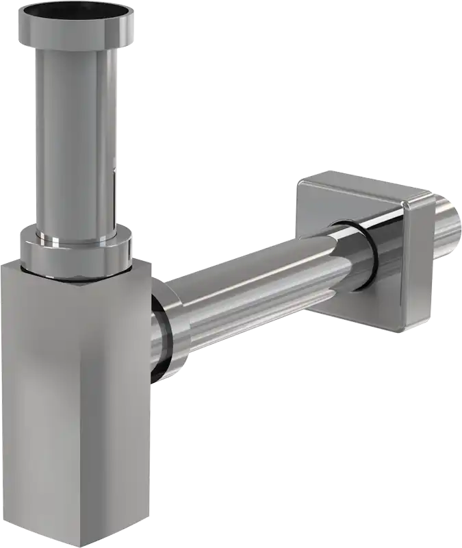 Сифон для раковины AlcaPlast A401 D32 мм, цельнометаллический, квадратный, хром (A401) фото 1