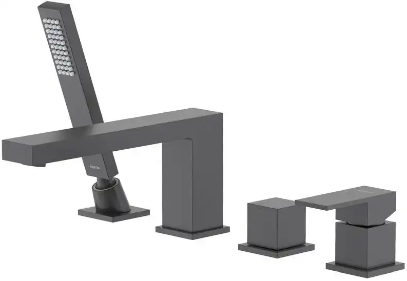 Смеситель на борт ванны Aquatek Либра AQ1648MB, однорычажный, с внутренней частью, Черный матовый фото 1