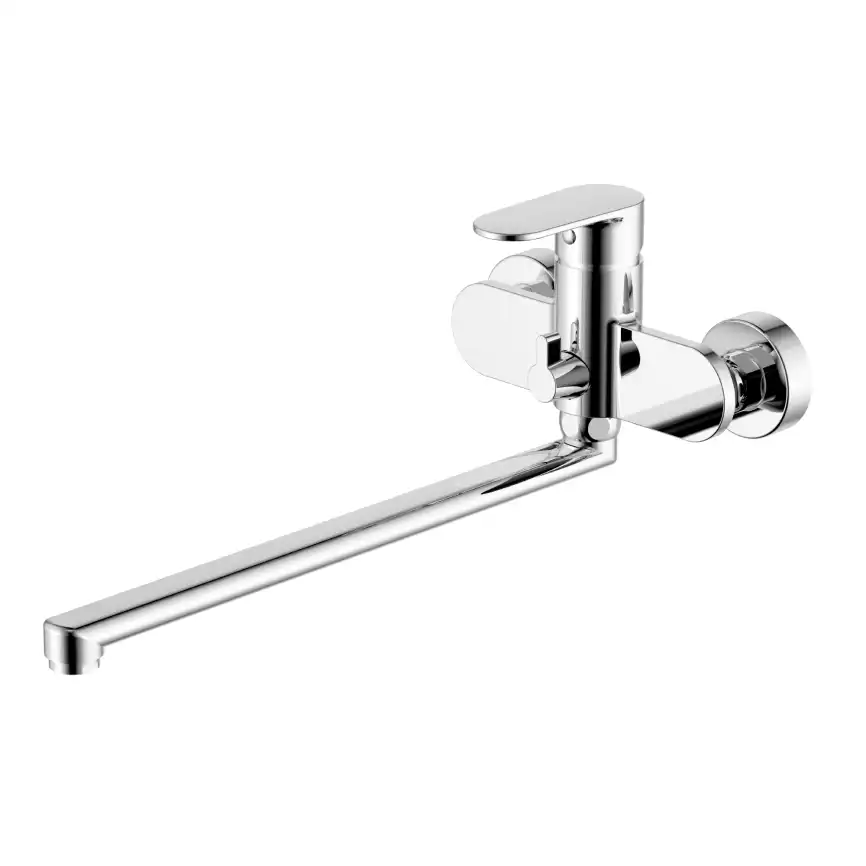 Смеситель для ванны Aquatek Ника AQ1842CR с длинным изливом, Хром фото 1