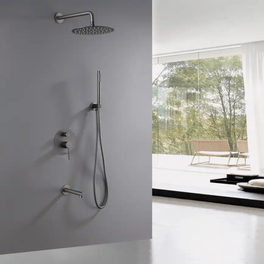 Душевая система ABBER Emotion AF8817NG скрытого монтажа с изливом, никель фото 2