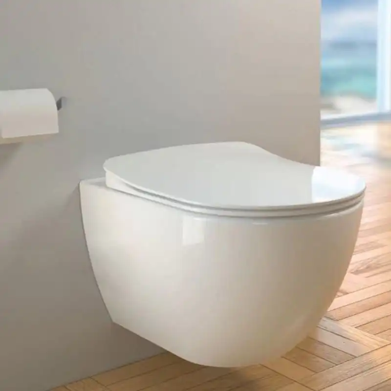 Унитаз подвесной  Creavit Free FE320-11MB00E-0000 с сиденьем микролифт Белый матовый фото 6