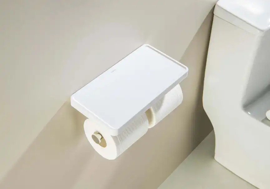 Держатель туалетной бумаги Aquatek Европа AQ4919CR двойной с полкой, Хром фото 3