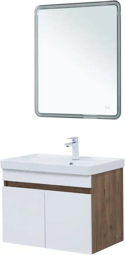 Тумба под раковину Aquanet Оптима 80 дуб рустикальный/белый сатин, 344793 фото 11