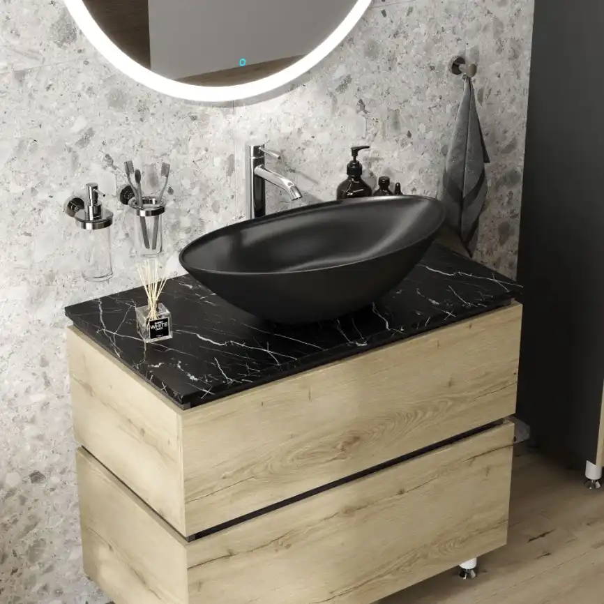 Тумба под раковину FAURAplus ТРИУМФ 100-2 напольная, дуб эльвезия фото 8