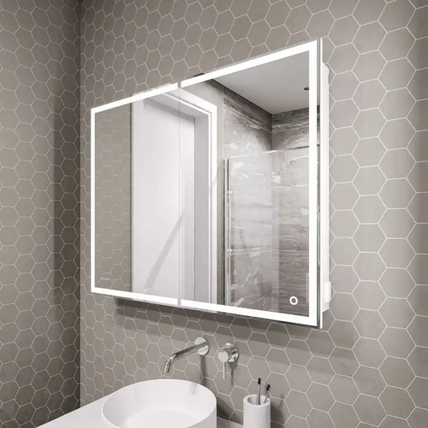 Зеркальный шкаф Grossman МЕРКАДО-100 см универсальное с LED подсветкой 201002 фото 2