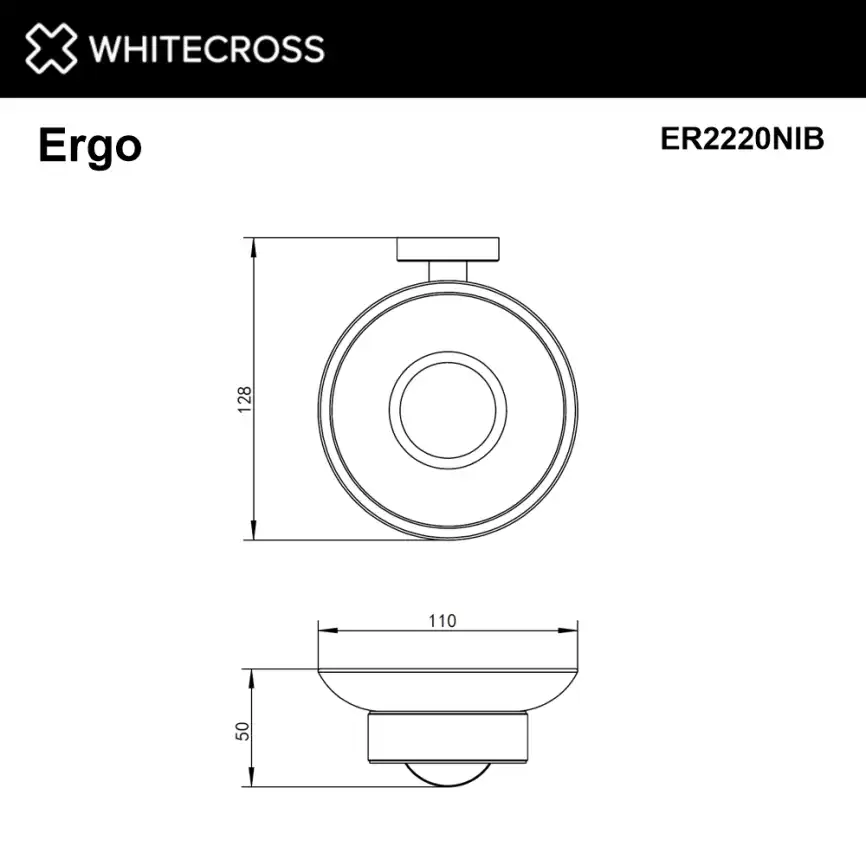Мыльница Whitecross ERGO nickel brushed, ER2220NIB, Никель брашированный фото 2