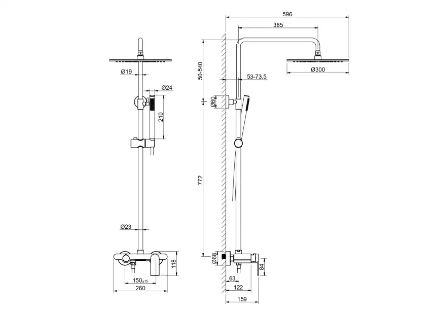 Душевая система Aquatek ЛИРА AQ2440MB, Черный матовый фото 3