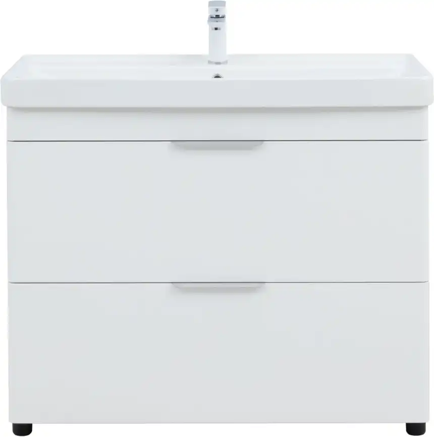 Тумба под раковину Aquanet Ирис New 100 напольная, белый глянец, напольная, 339257 фото 8