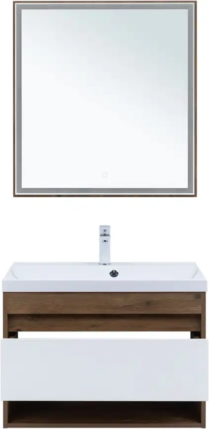 Тумба под раковину Aquanet Тренд 75 дуб рустикальный/белый сатин, 345118 фото 8