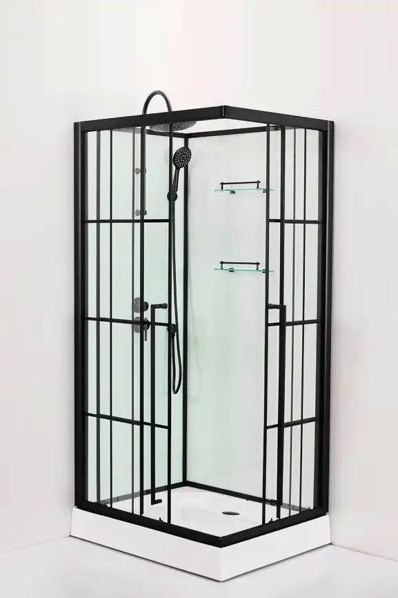 Душевая кабина Loranto 100х100, низкий поддон, Прозрачное стекло, CS-3008TM/W-100L фото 2