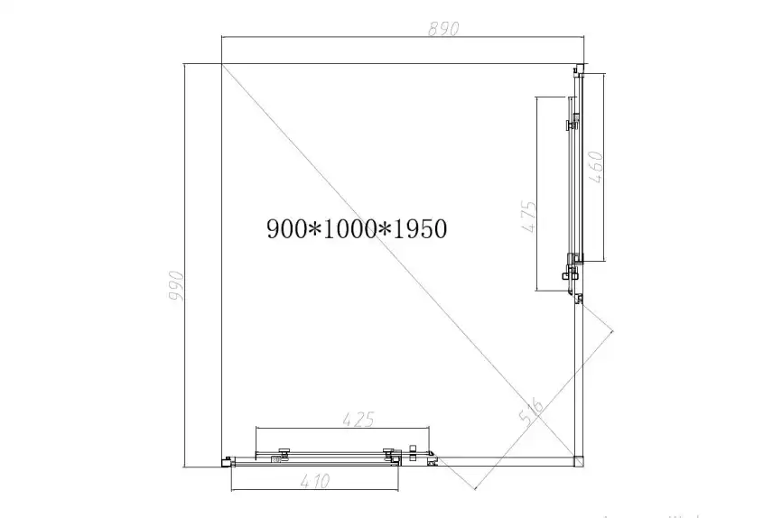 Душевой уголок Vincea Slim-N 100х90 VSS-4SN9010CGB, дверь раздвижная, профиль черный, стекло тонированное фото 4