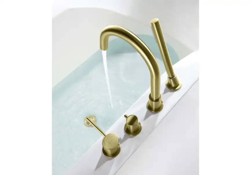 Смеситель на борт ванны Aquatek Европа AQ1348BG, Золото матовое фото 8
