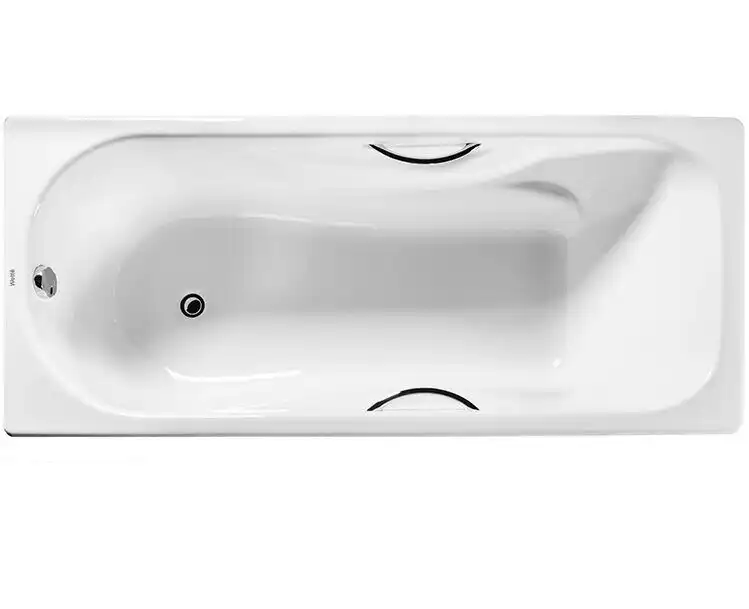 Чугунная ванна Wotte Comfort UR 170x75 с отверстиями для ручек, Белая фото 1