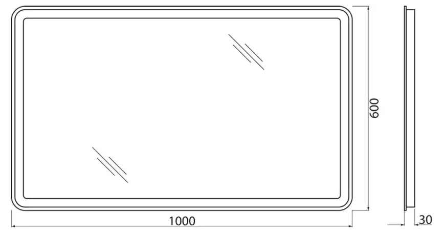 Зеркало BelBagno MARINO 100х60 SPC-MAR-1000-600-LED-BTN с подстветкой, кнопочный выключатель фото 8
