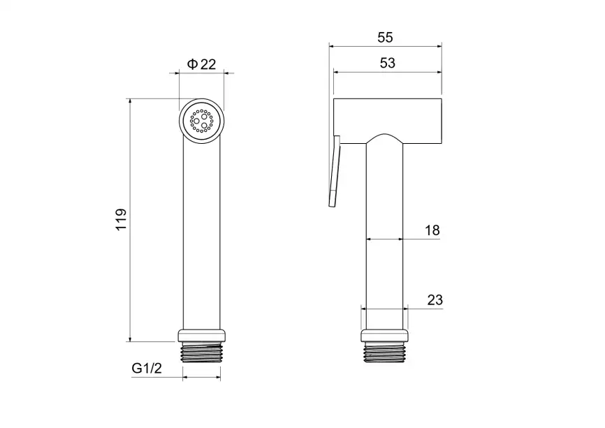 Гигиеническая лейка Aquatek  AQ2057BGM, Оружейная сталь фото 3