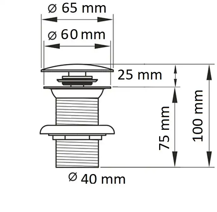 Донный клапан для раковины CeramaLux  RD026 с переливом, Черный матовый фото 2