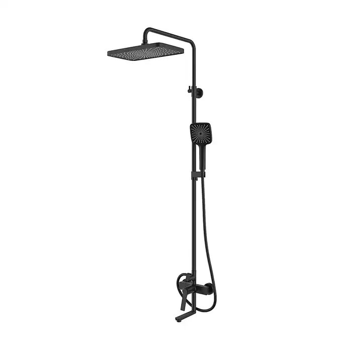 Душевая система IDDIS Parker PARBL3Fi06 для ванны с изливом цвет, Матовый черный фото 2