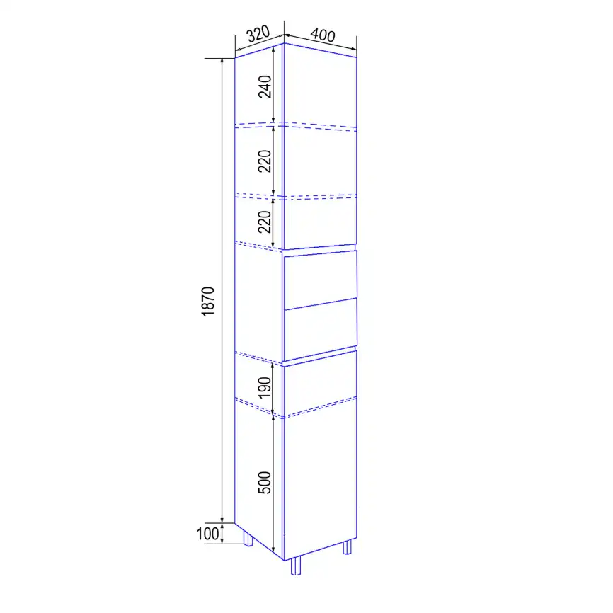Шкаф-пенал Azario Эстима 40 CS00094560 левый напольный, Графит фото 5