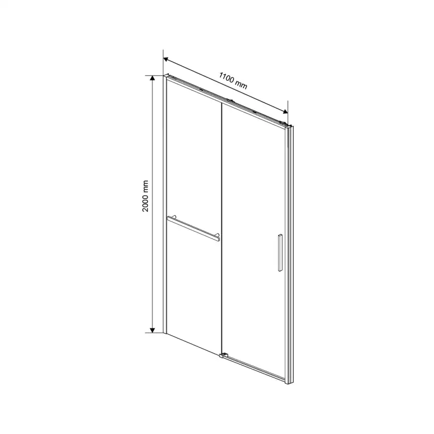 Душевая дверь Vincea Slim Soft 110 см, VDS-1SS110CLGM, профиль Оружейная сталь, стекло Прозрачное фото 3