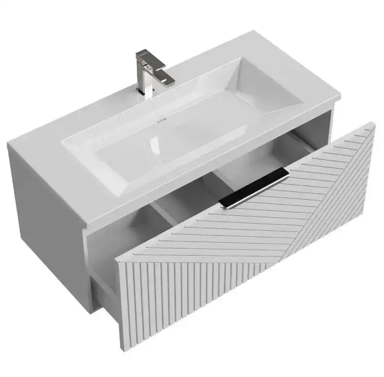 Тумба под раковину Grossman Блисс 100 подвесная, белая матовая (1010050) фото 2