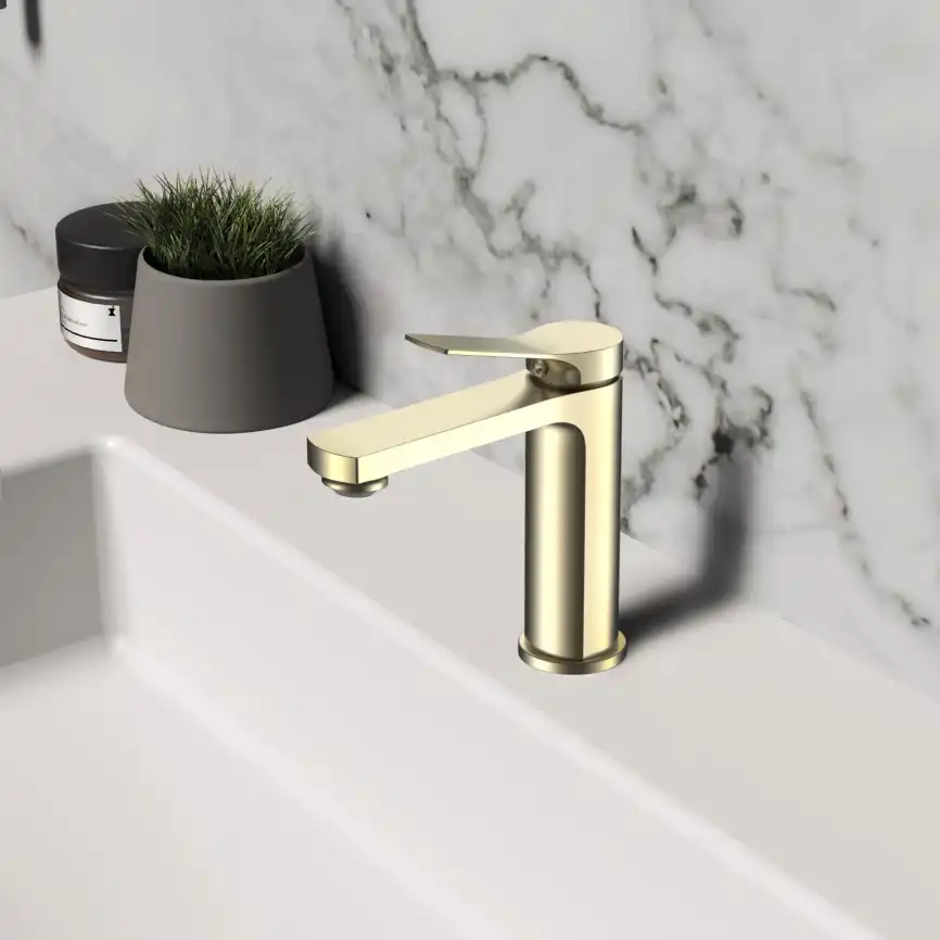 Смеситель для раковины Vincea Arco VBF-4AR01BG, брашированное золото фото 1