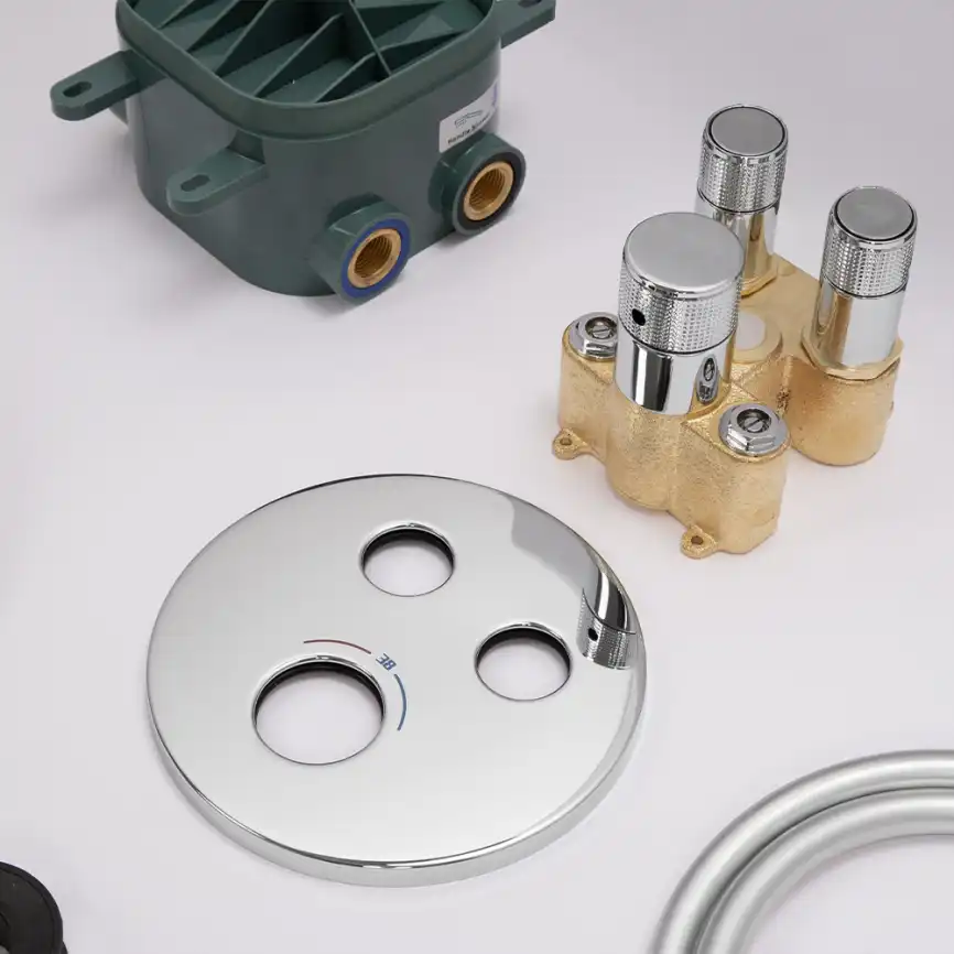 Встраиваемая душевая система AVS LUXURY 811-501-CR термостат, хром фото 7