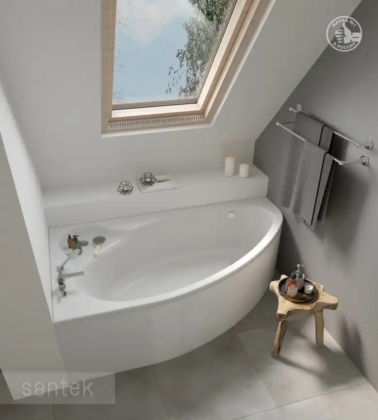 Акриловая ванна Santek Эдера 170х100 1WH501662 левая, Белая фото 4