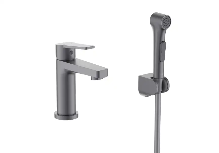 Смеситель для раковины Aquatek Лугано AQ1712BGM, Оружейная сталь фото 3