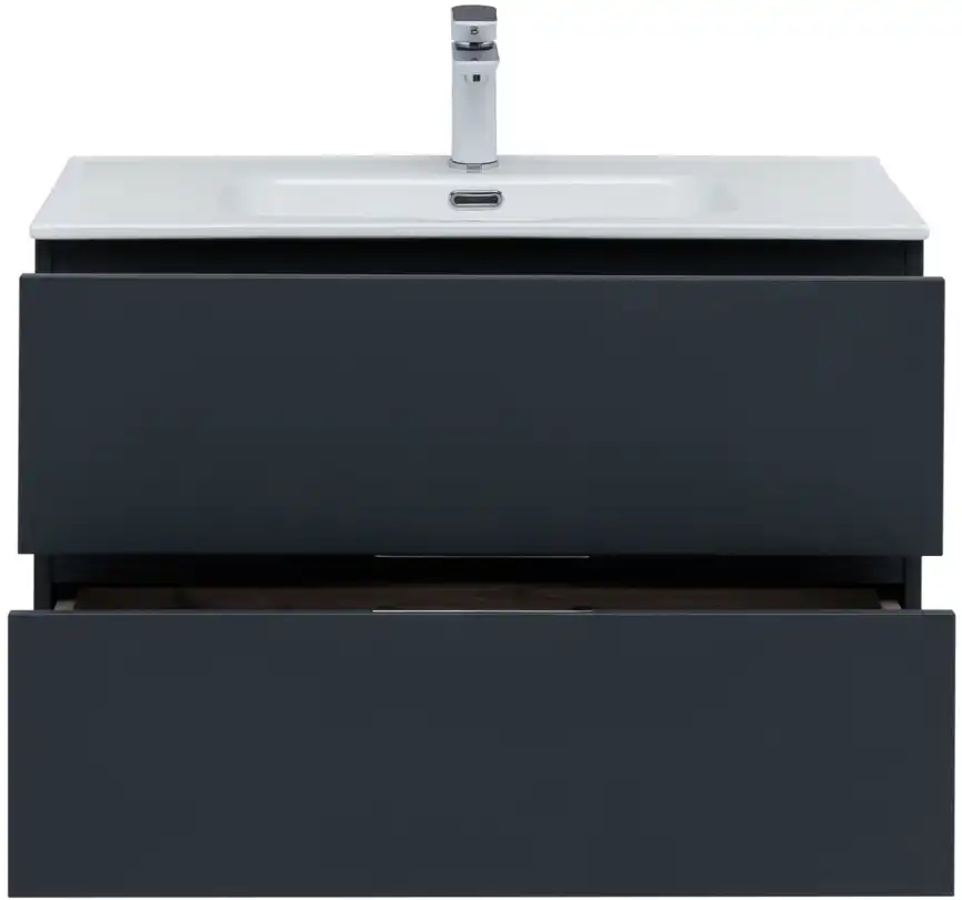 Тумба под раковину Aquanet Алвита New 80 2 ящика, антрацит 277515 фото 7