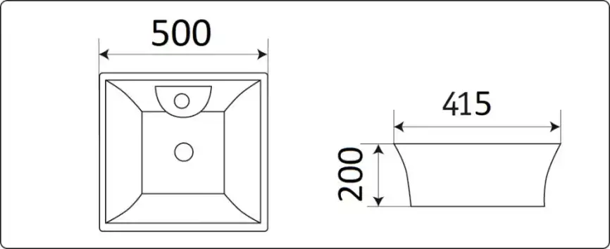 Раковина накладная CeramaLux 500х415х200 9108, цвет Белый фото 2