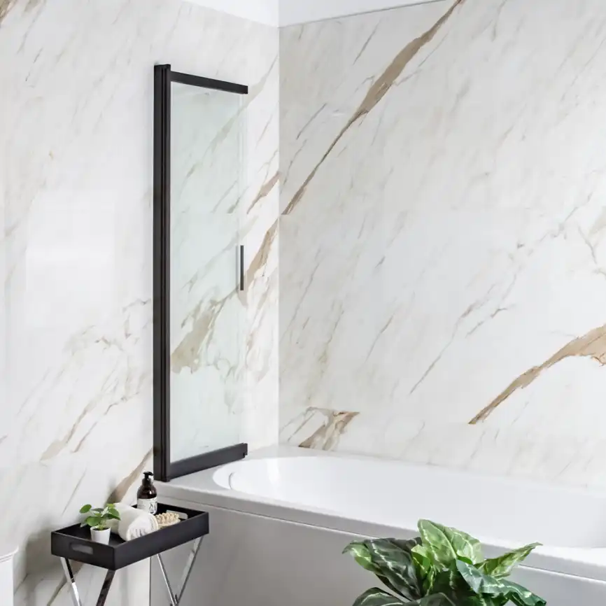 Шторка на ванну AVS Слайдер Плюс 80 профиль черный, стекло прозрачное, 803-0011-150-82-BM-T фото 4